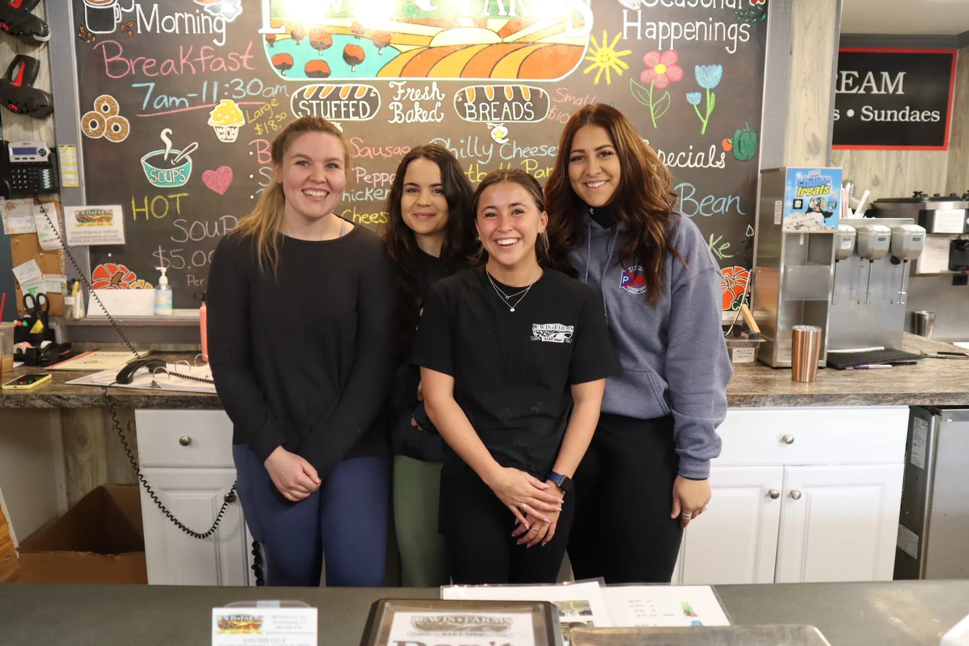 Hot breakfast sandwiches and baked goods at Lewis Farms in Southington